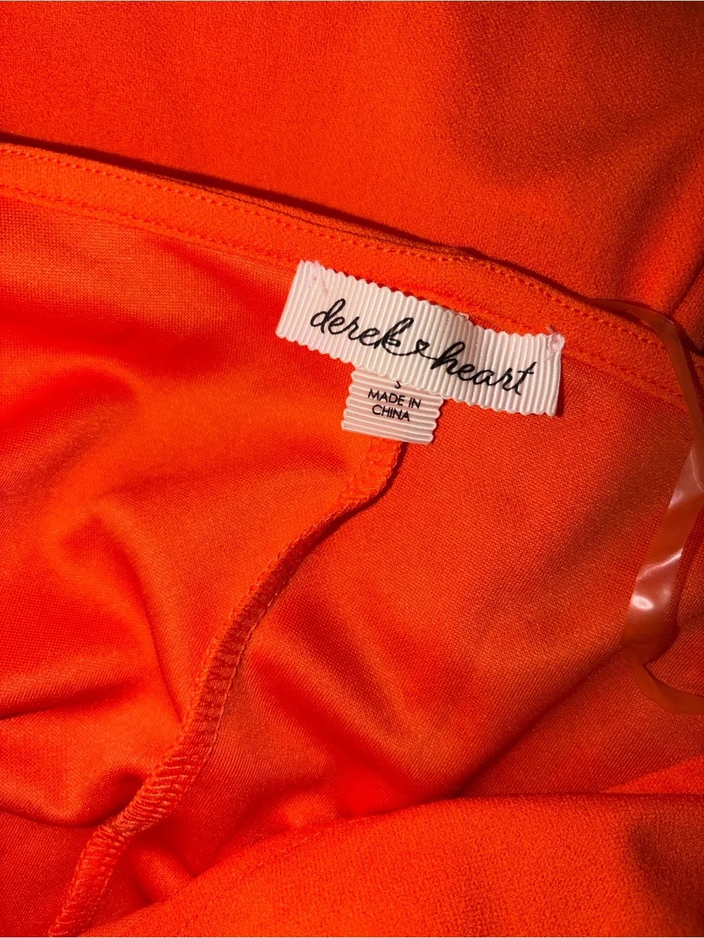 Derek Heart Bright Orange Asymmetrical Surplice Dress Small - Picture 8 of 8